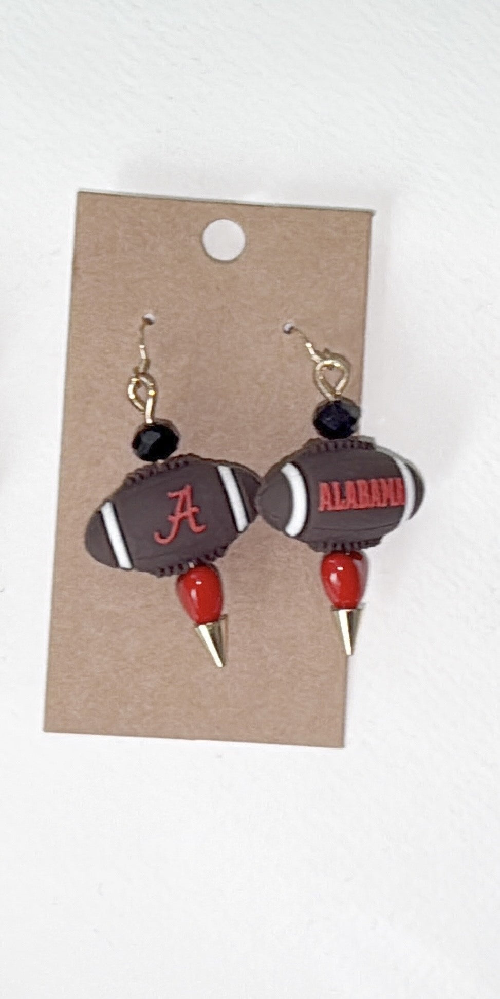 University of Alabama Football gameday earrings - mixed beaded materials