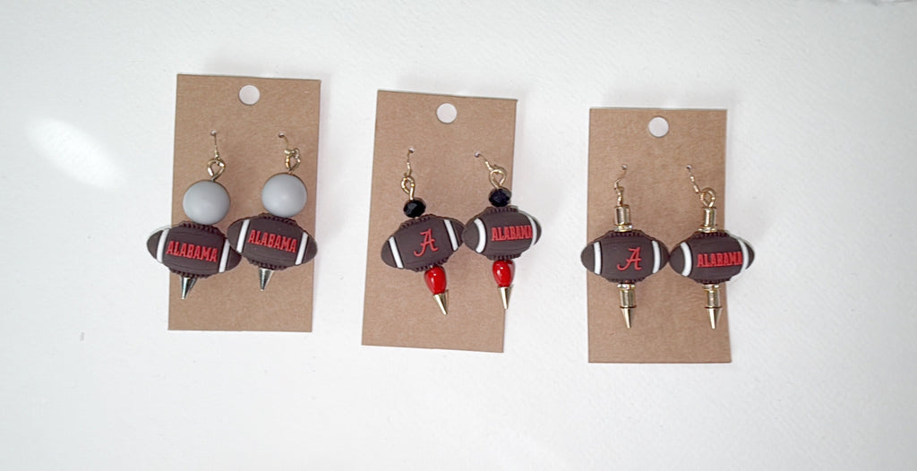 University of Alabama Football gameday earrings - mixed beaded materials