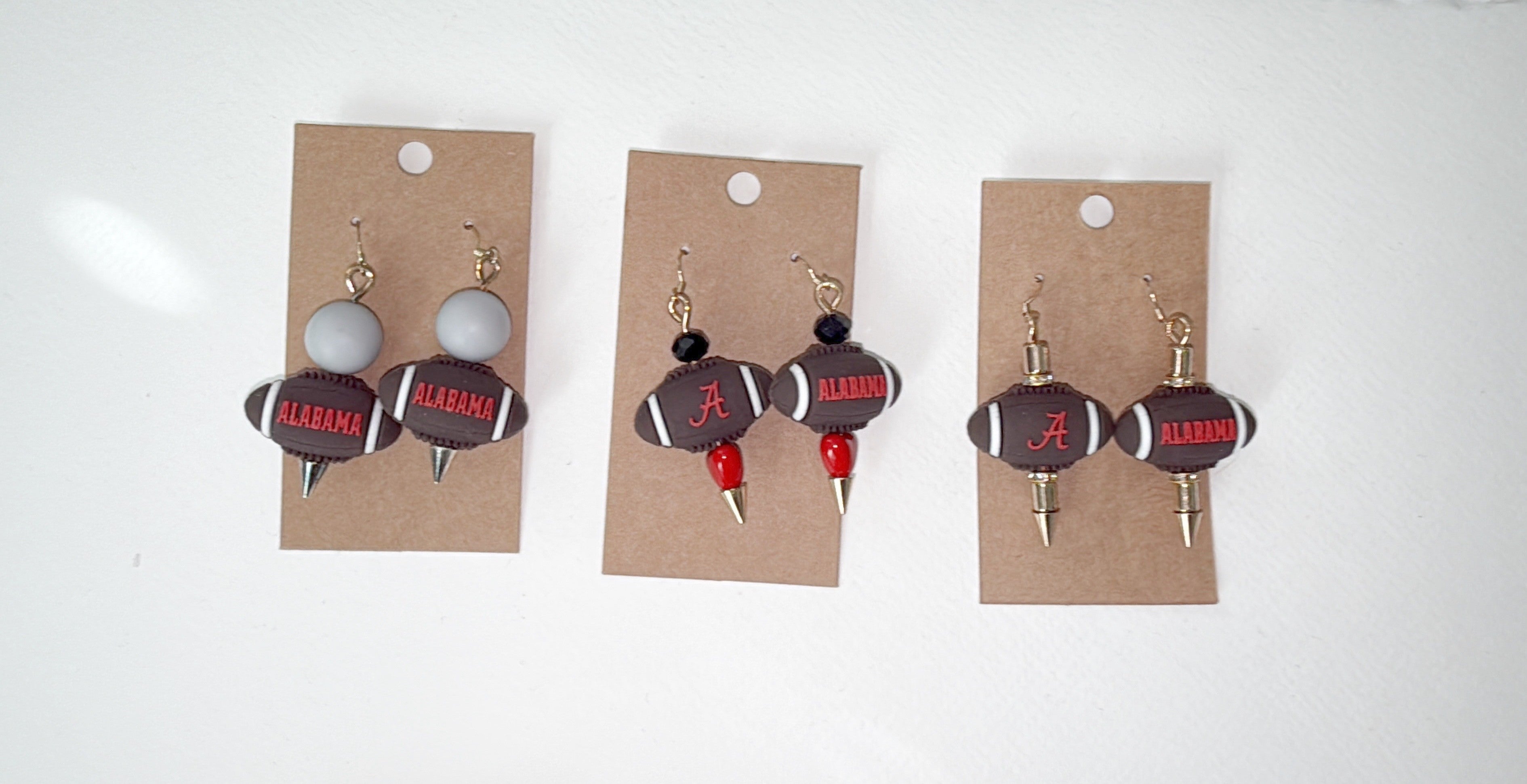 University of Alabama Football gameday earrings - mixed beaded materials