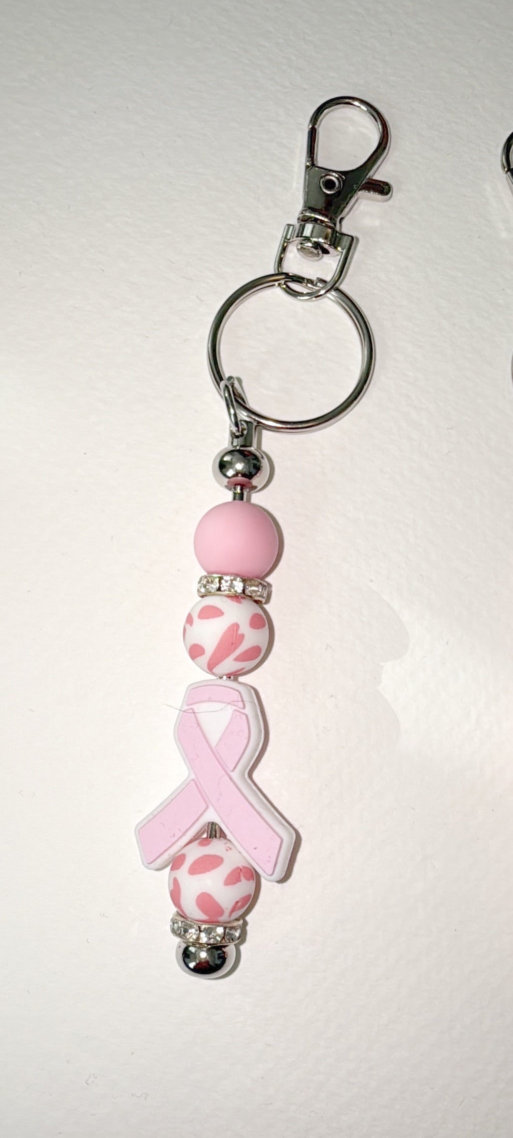 Pink Silicone beaded Keychains - 3 variants