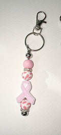 Pink Silicone beaded Keychains - 3 variants