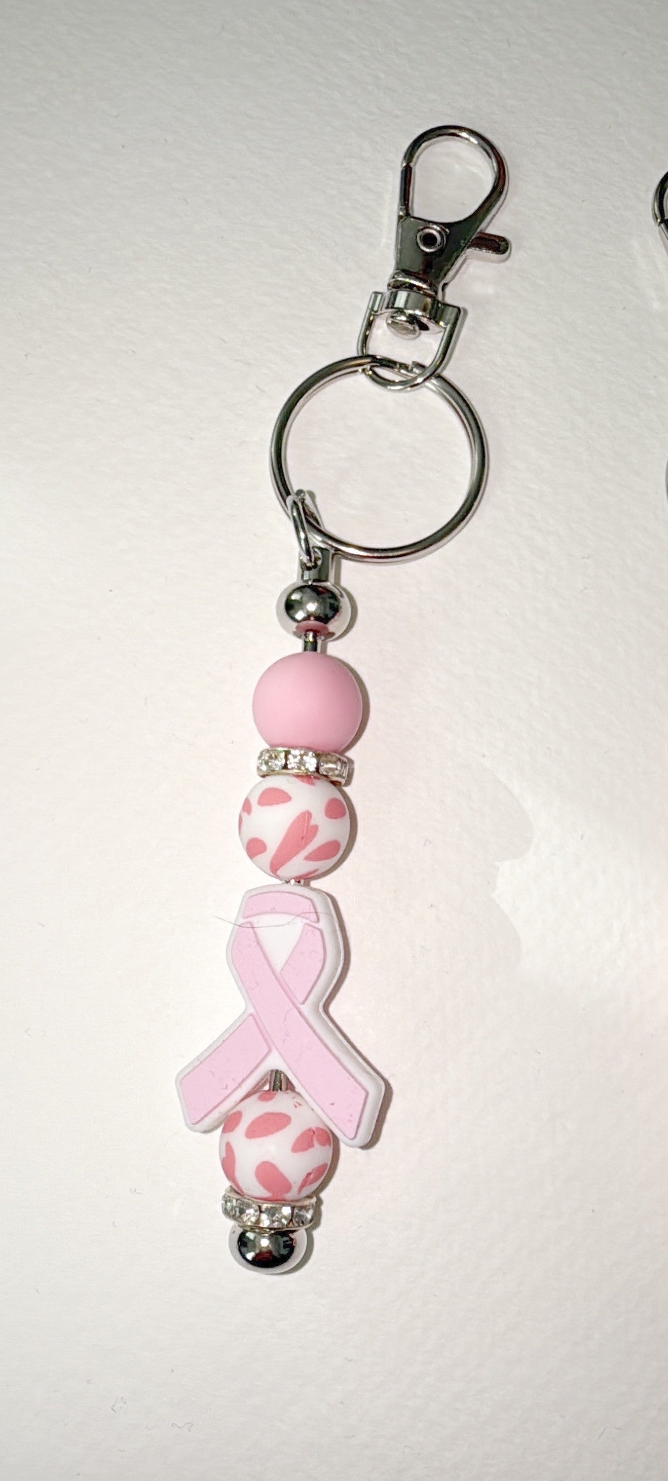 Pink Silicone beaded Keychains - 3 variants