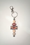 Football mom silicone bead keychain