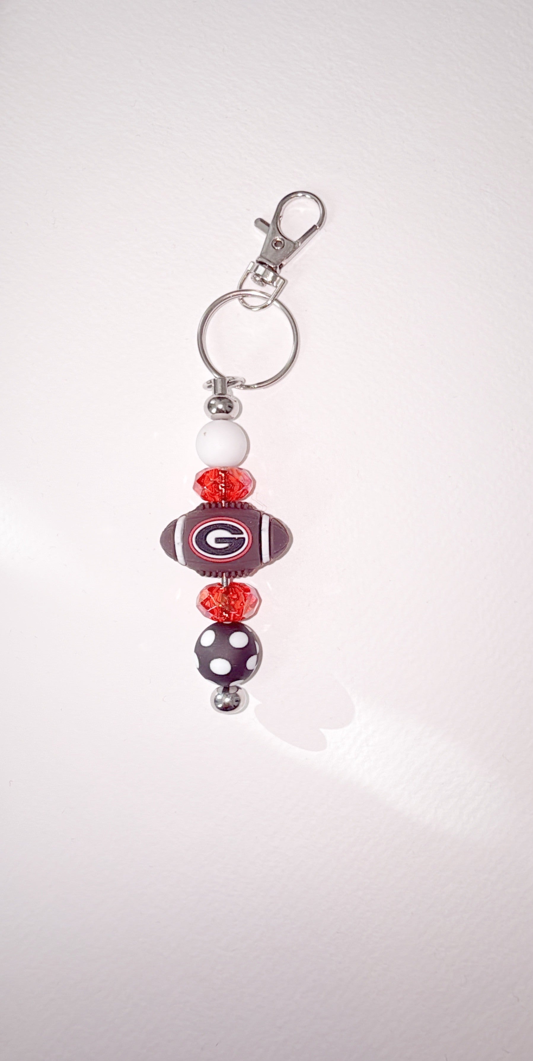 University of Georgia silicone bead keychain/ bag charm