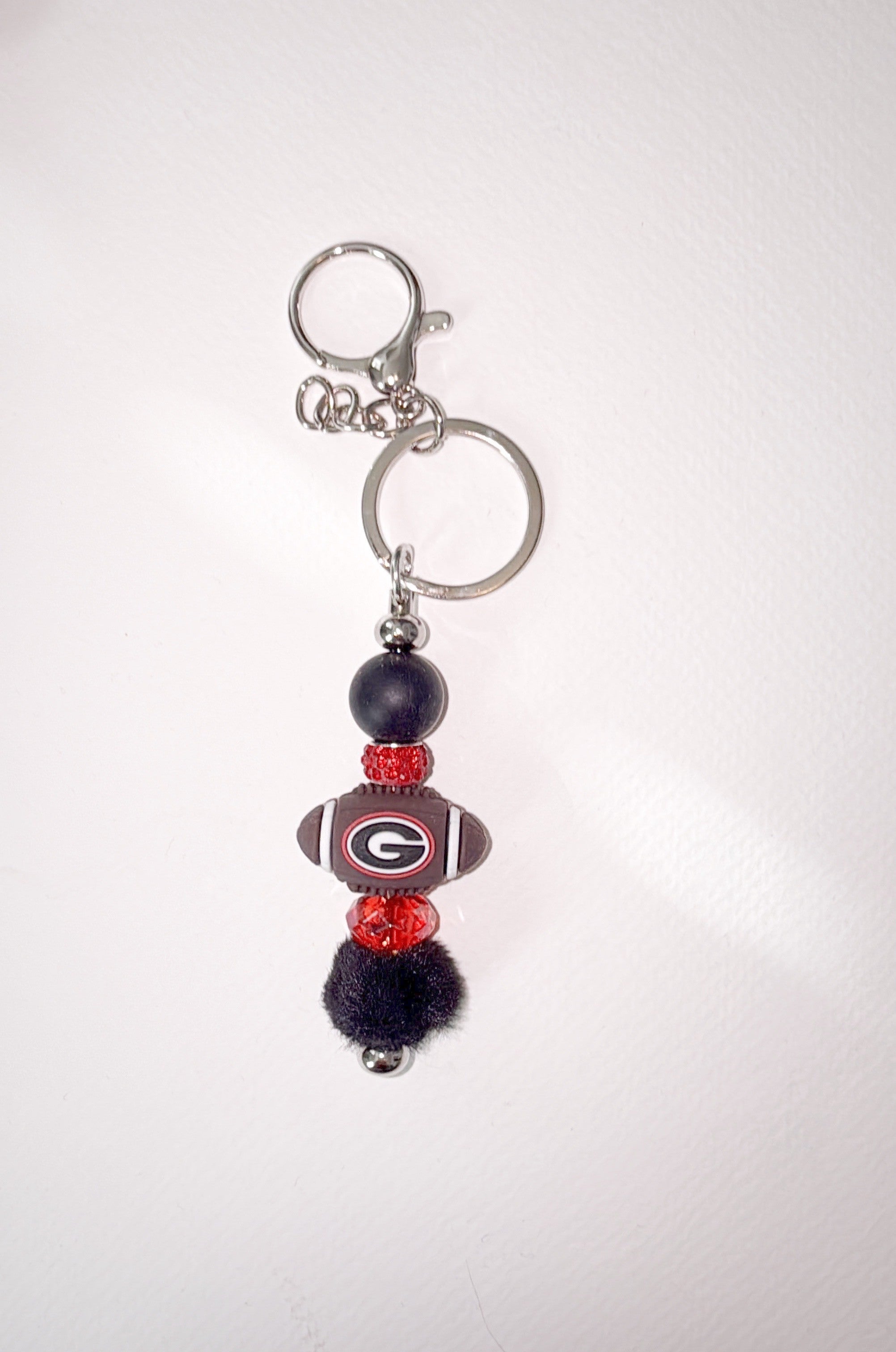 University of Georgia silicone bead keychain/ bag charm