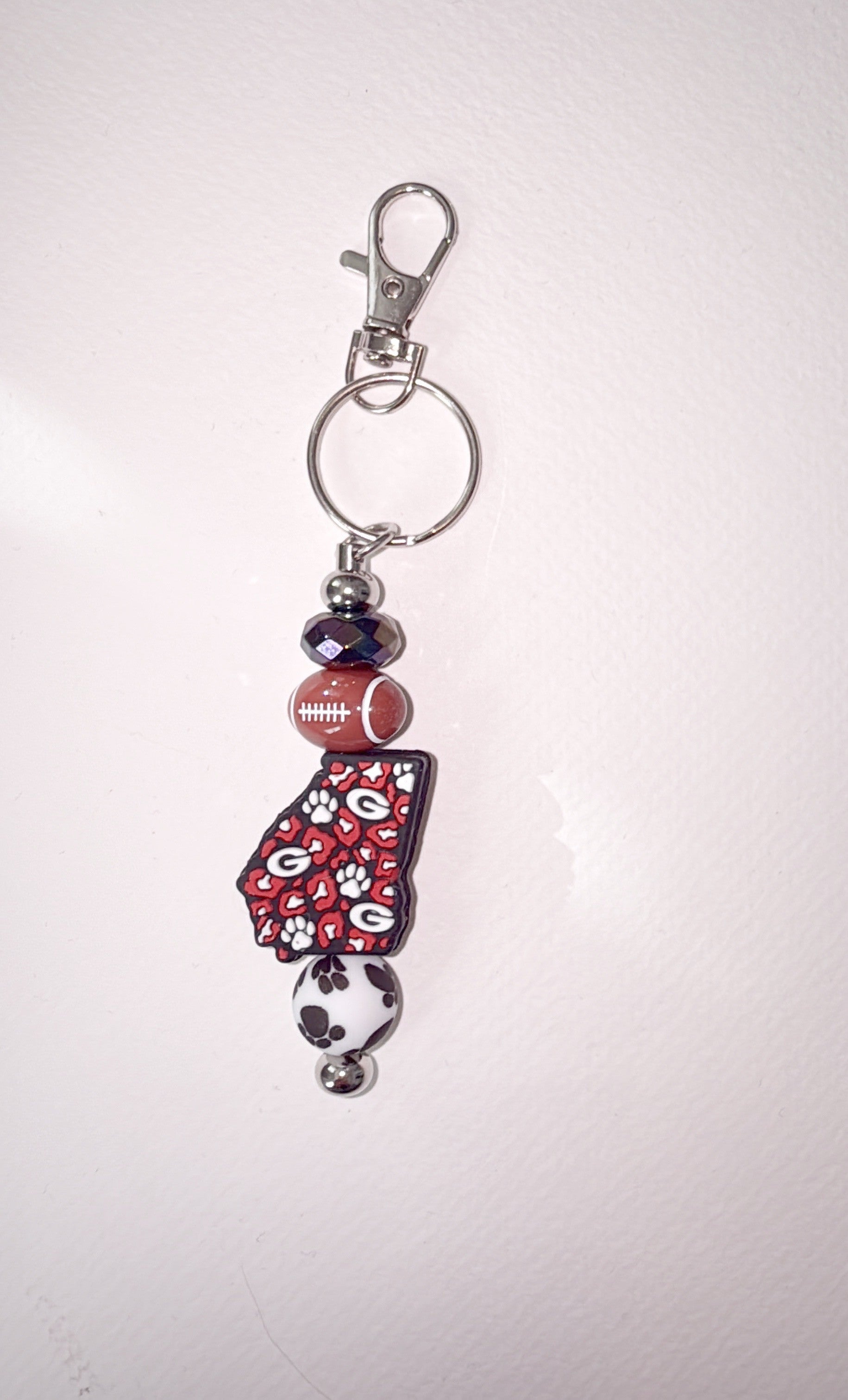 University of Georgia silicone bead keychain/ bag charm