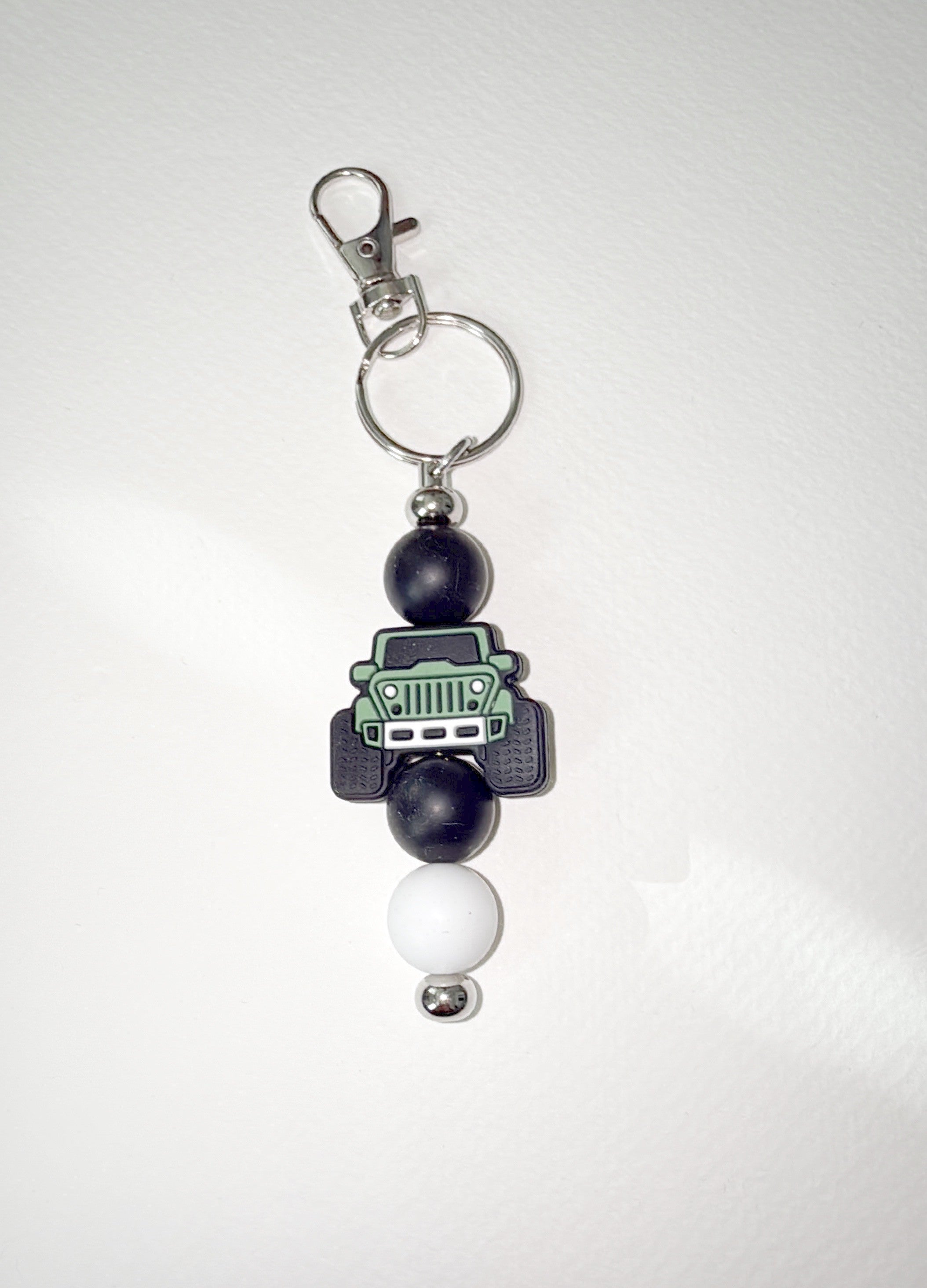 Silicone Jeep Bead Keychain - varying color