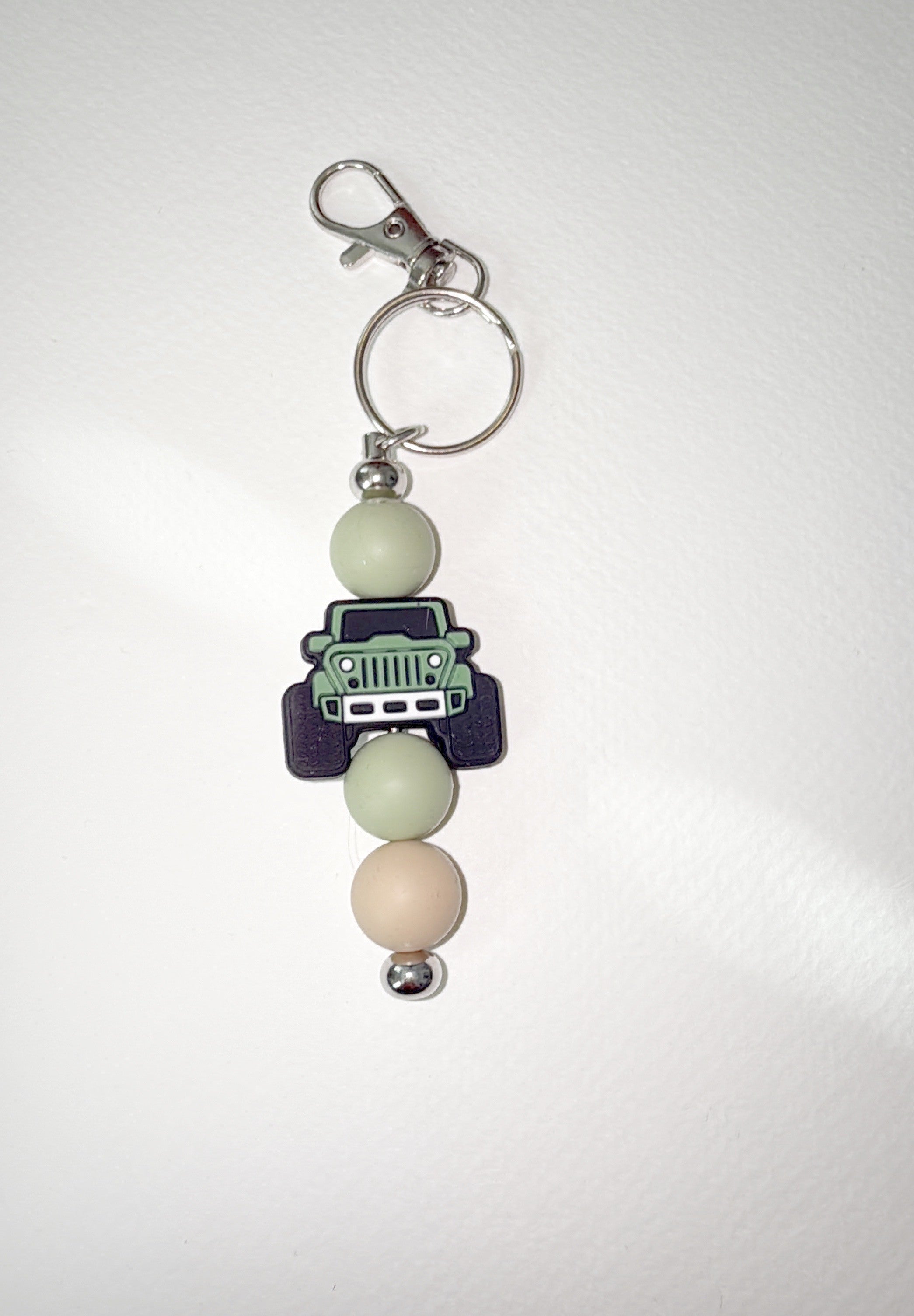 Silicone Jeep Bead Keychain - varying color