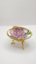 Clam Shell Trinket Dish, pink floral — Coastal Charm for Your Everyday Essentials