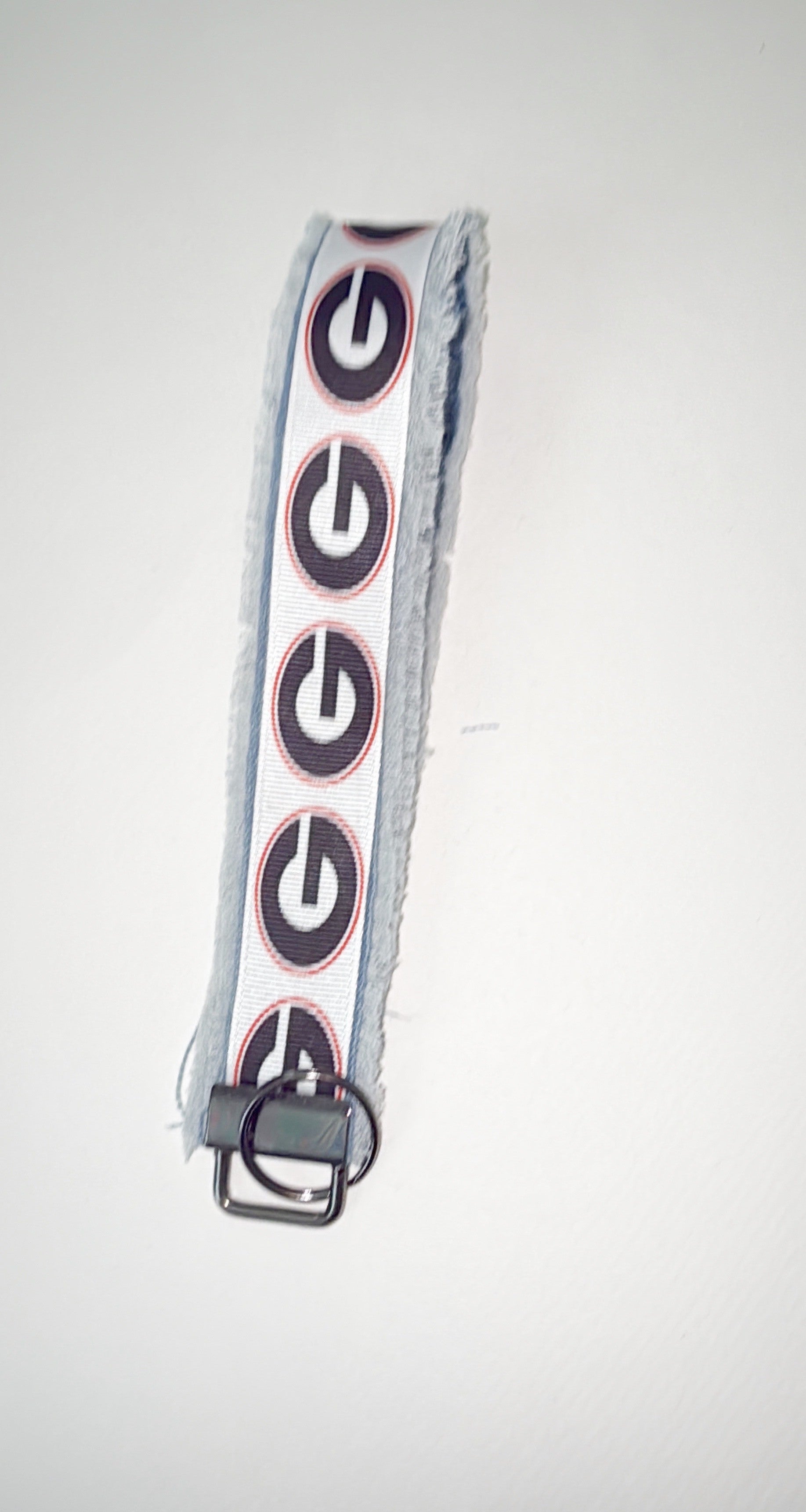 University of Georgia Wristlet keychain - Ribbon and denim