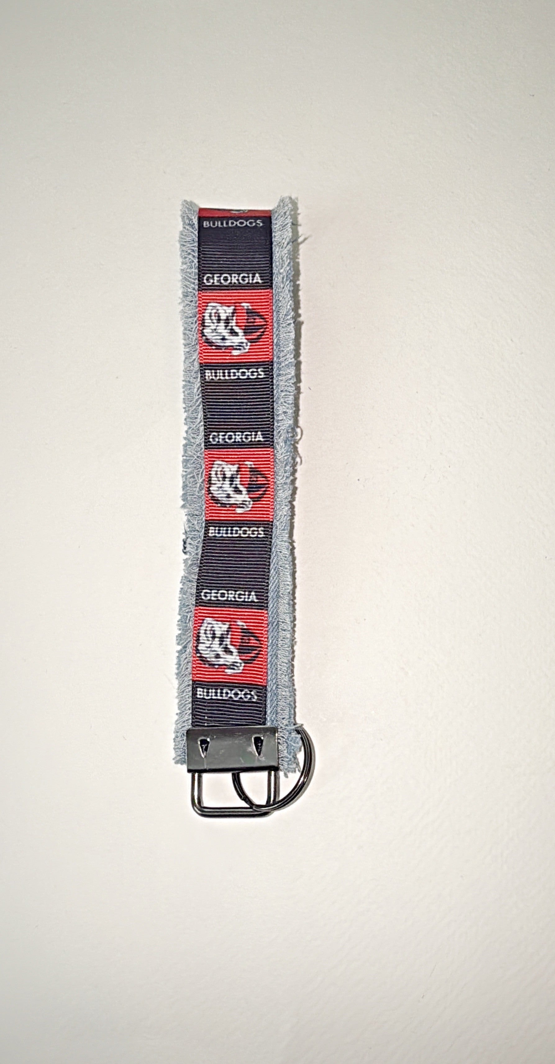 University of Georgia Wristlet keychain - Ribbon and denim