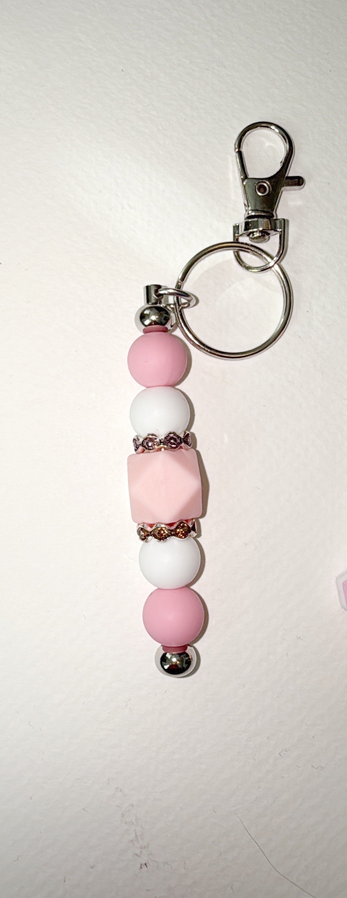 Pink Silicone beaded Keychains - 3 variants