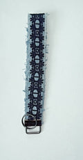 wristlet keychain - light denim with black lace