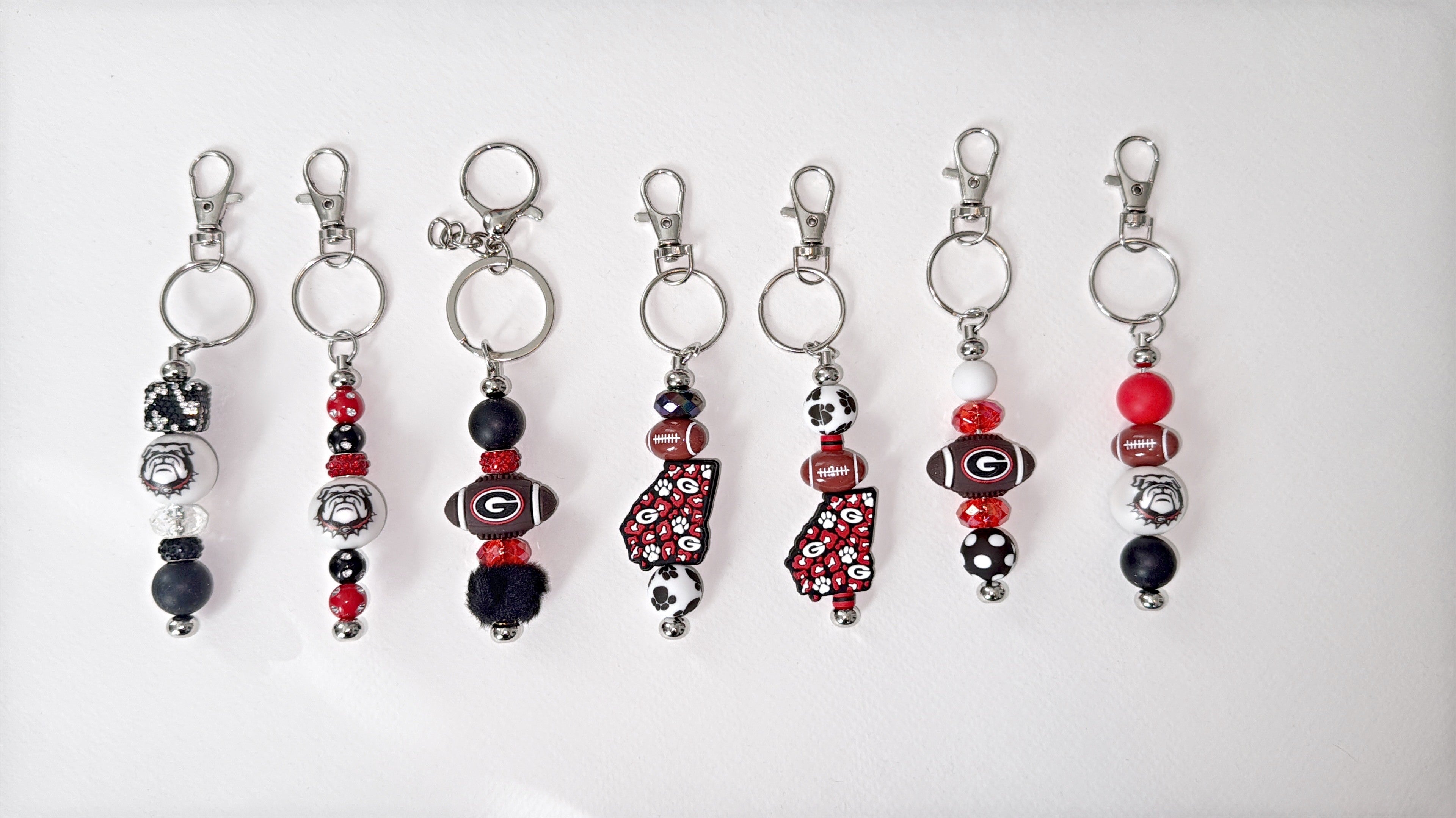 University of Georgia silicone bead keychain/ bag charm