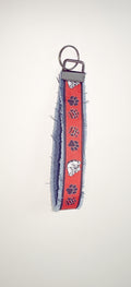 University of Georgia Wristlet keychain - Ribbon and denim