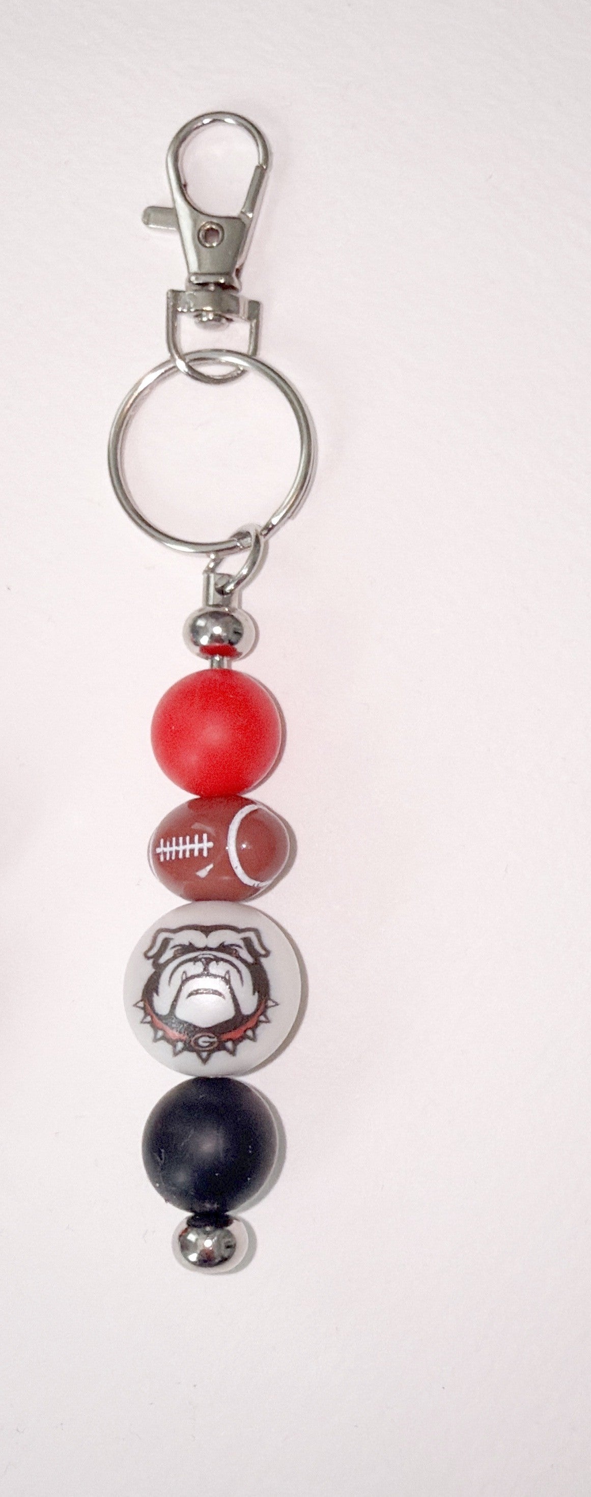 University of Georgia silicone bead keychain/ bag charm