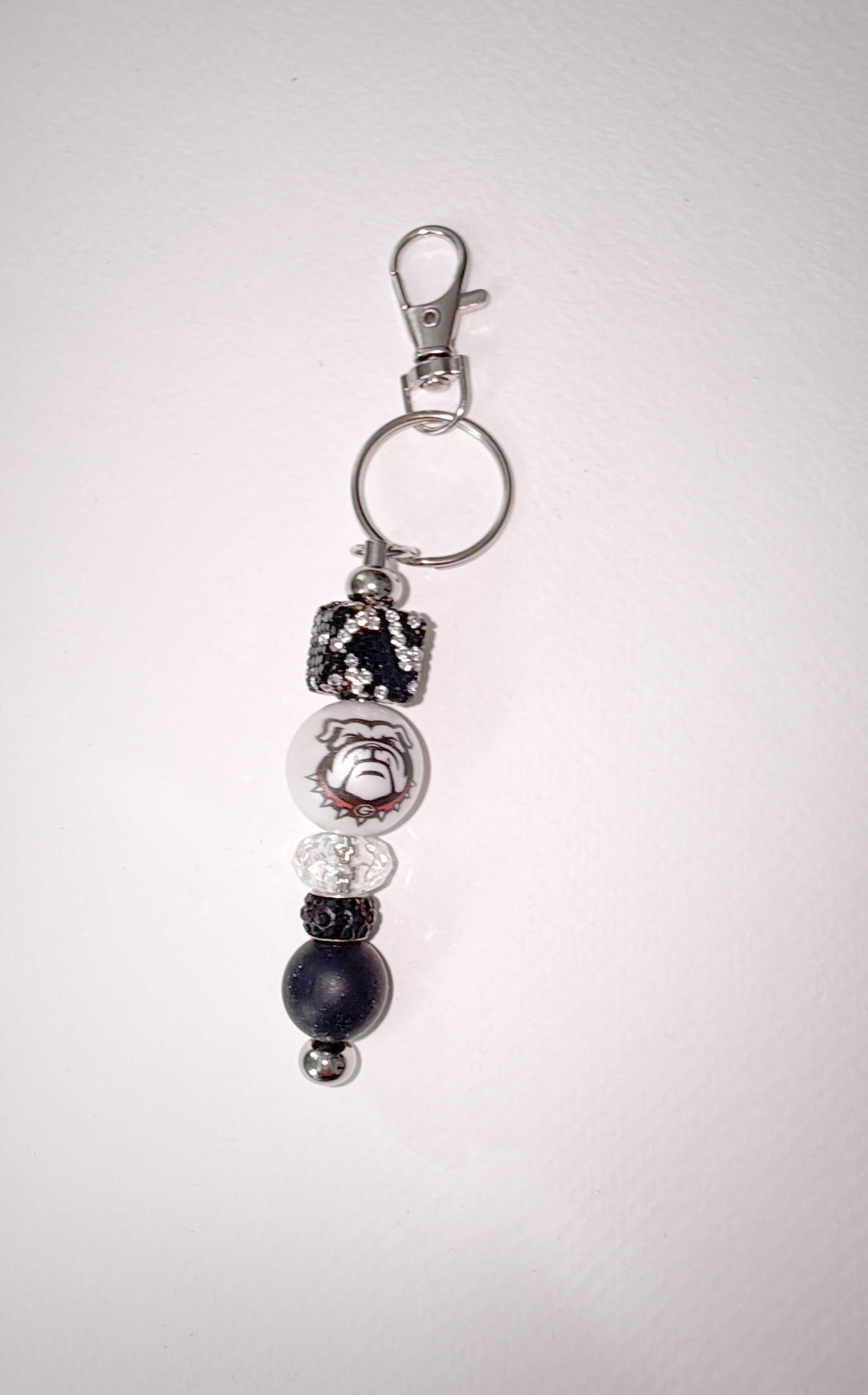 University of Georgia silicone bead keychain/ bag charm