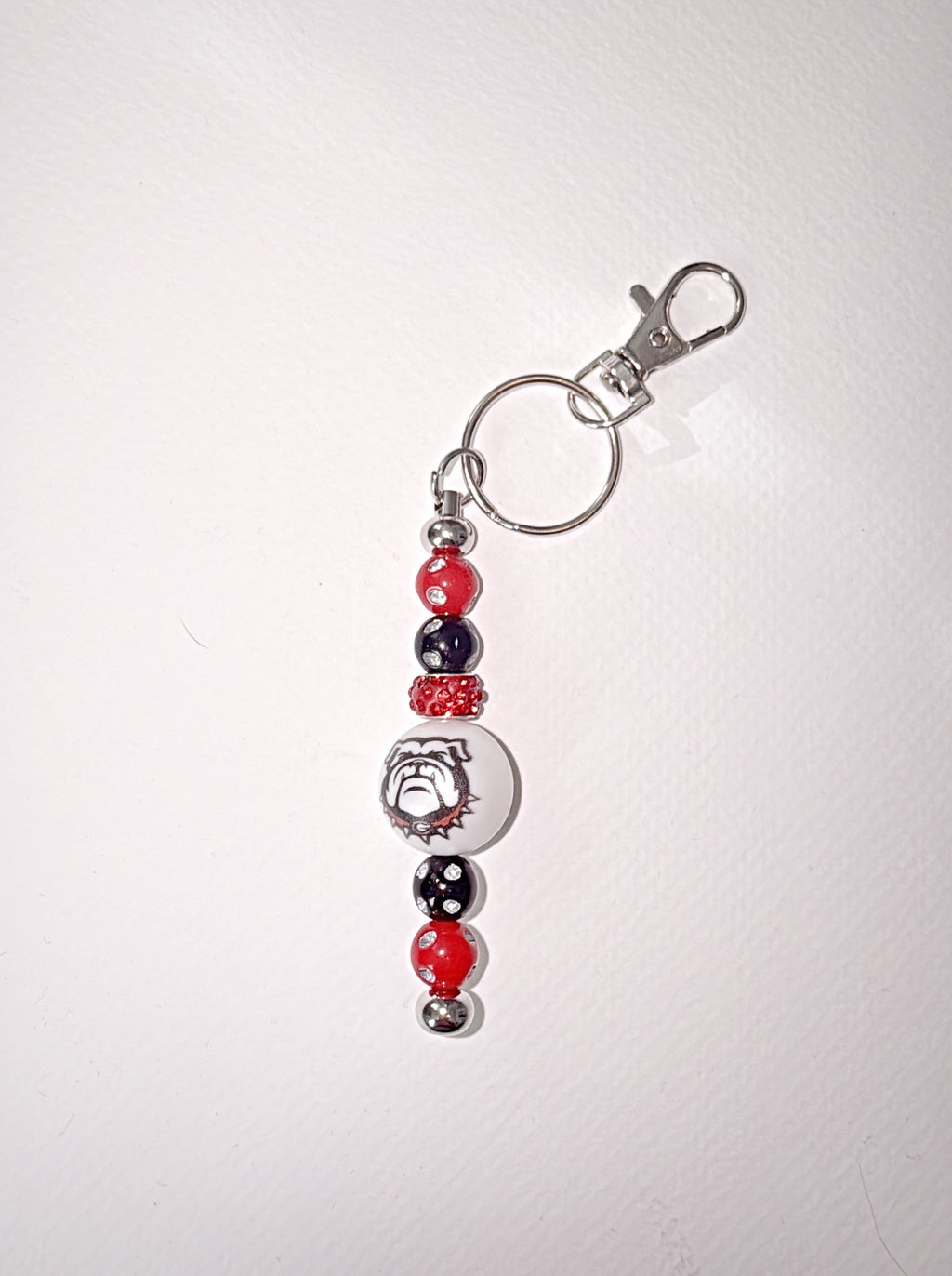 University of Georgia silicone bead keychain/ bag charm