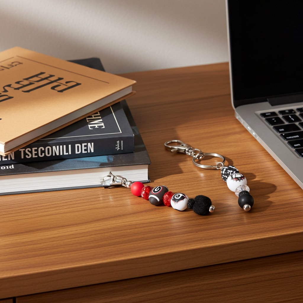 University of Georgia silicone bead keychain/ bag charm